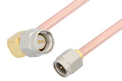 SMA Male to SMA Male Right Angle Cable Using RG402 Coax, RoHS