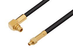 MMCX Plug to MMCX Plug Right Angle Cable 12 Inch Length Using PE-C100-LSZH Coax