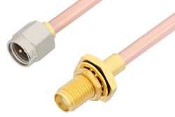 SMA Male to SMA Female Bulkhead Cable Using RG402 Coax