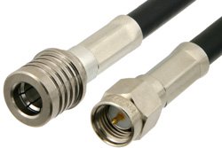 SMA Male to QMA Male Cable 12 Inch Length Using RG58 Coax