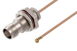 TNC Female Bulkhead to UMCX Plug Right Angle Cable Using RG178 Coax