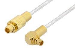 MMCX Plug to MMCX Plug Right Angle Cable 24 Inch Length Using PE-SR047FL Coax