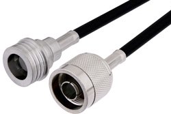 N Male to QN Male Cable 12 Inch Length Using RG223 Coax
