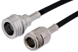 N Female to QN Male Cable 12 Inch Length Using PE-C195 Coax