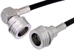 QN Male to QN Male Right Angle Cable 72 Inch Length Using PE-C195 Coax
