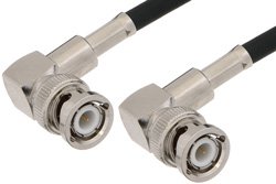 BNC Male Right Angle to BNC Male Right Angle Cable Using 53 Ohm RG55 Coax