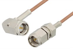 SMA Male to SMA Male Right Angle Cable Using RG178 Coax