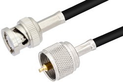 UHF Male to BNC Male Cable 60 Inch Length Using PE-C195 Coax