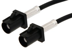 Black FAKRA Plug to FAKRA Plug Cable 12 Inch Length Using PE-C100-LSZH Coax