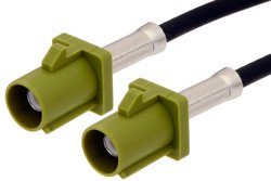 Curry FAKRA Plug to FAKRA Plug Cable 12 Inch Length Using PE-C100-LSZH Coax