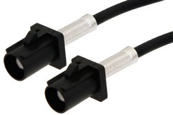 Black FAKRA Plug to FAKRA Plug Cable 12 Inch Length Using RG174 Coax