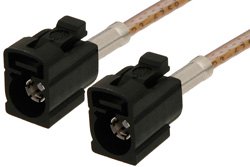 Black FAKRA Jack to FAKRA Jack Cable 12 Inch Length Using RG316 Coax