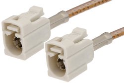 White FAKRA Jack to FAKRA Jack Cable Using RG316 Coax