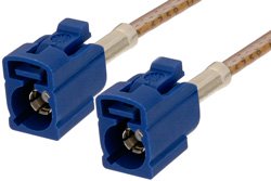 Blue FAKRA Jack to FAKRA Jack Cable Using RG316 Coax