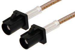 Black FAKRA Plug to FAKRA Plug Cable 12 Inch Length Using RG316 Coax