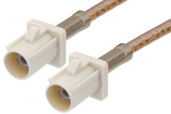 White FAKRA Plug to FAKRA Plug Cable 36 Inch Length Using RG316 Coax