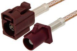 Bordeaux FAKRA Plug to FAKRA Jack Cable 12 Inch Length Using RG316 Coax