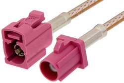 Violet FAKRA Plug to FAKRA Jack Cable Using RG316 Coax