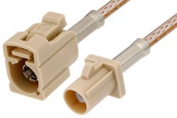 Beige FAKRA Plug to FAKRA Jack Cable Using RG316 Coax