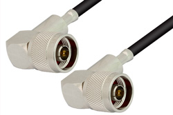N Male Right Angle to N Male Right Angle Cable 48 Inch Length Using RG223 Coax