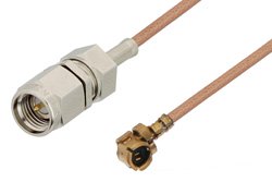 UMCX Plug Right Angle to SMA Male Cable Using RG178 Coax