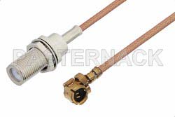 UMCX Plug to MCX Jack Bulkhead Cable 12 Inch Length Using RG178 Coax