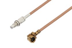 SMC Jack Bulkhead to UMCX Plug Cable 3 Inch Length Using RG178 Coax