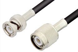 TNC Male to BNC Male Cable Using 53 Ohm RG55 Coax
