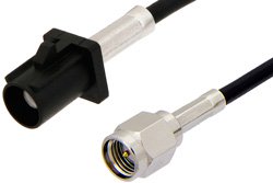 SMA Male to Black FAKRA Plug Cable 12 Inch Length Using RG174 Coax