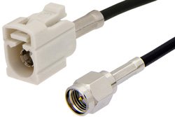 SMA Male to White FAKRA Jack Cable 60 Inch Length Using RG174 Coax