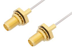 SMA Female Bulkhead to SMA Female Bulkhead Cable 36 Inch Length Using PE-SR047AL Coax