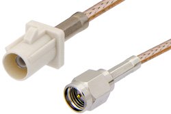 SMA Male to White FAKRA Plug Cable 48 Inch Length Using RG316 Coax