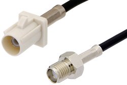 SMA Female to White FAKRA Plug Cable 36 Inch Length Using PE-C100-LSZH Coax