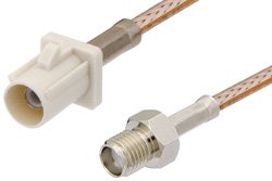 SMA Female to White FAKRA Plug Cable 24 Inch Length Using RG316 Coax