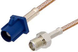 SMA Female to Blue FAKRA Plug Cable Using RG316 Coax