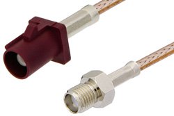 SMA Female to Bordeaux FAKRA Plug Cable 60 Inch Length Using RG316 Coax