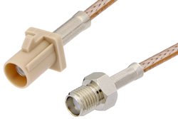 SMA Female to Beige FAKRA Plug Cable 12 Inch Length Using RG316 Coax