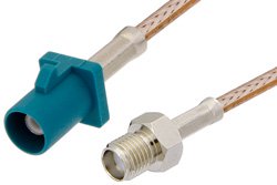 SMA Female to Water Blue FAKRA Plug Cable 24 Inch Length Using RG316 Coax