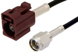 SMA Male to Bordeaux FAKRA Jack Cable Using PE-C100-LSZH Coax