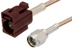 SMA Male to Bordeaux FAKRA Jack Cable 48 Inch Length Using RG316 Coax