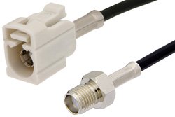 SMA Female to White FAKRA Jack Cable 12 Inch Length Using PE-C100-LSZH Coax