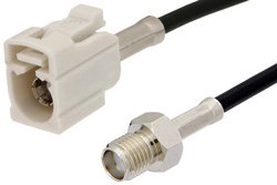 SMA Female to White FAKRA Jack Cable Using PE-C100-LSZH Coax