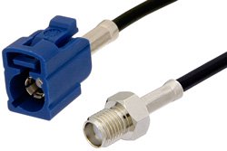 SMA Female to Blue FAKRA Jack Cable Using PE-C100-LSZH Coax