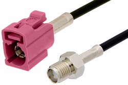 SMA Female to Violet FAKRA Jack Cable 12 Inch Length Using PE-C100-LSZH Coax