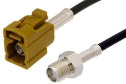 SMA Female to Curry FAKRA Jack Cable 24 Inch Length Using PE-C100-LSZH Coax