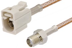 SMA Female to White FAKRA Jack Cable 60 Inch Length Using RG316 Coax