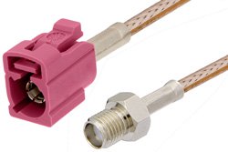 SMA Female to Violet FAKRA Jack Cable 24 Inch Length Using RG316 Coax