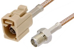 SMA Female to Beige FAKRA Jack Cable Using RG316 Coax