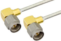 SMA Male Right Angle to SMA Male Right Angle Cable Using PE-SR405FL Coax