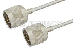 N Male to N Male Semi-Flexible Precision Cable 24 Inch Length Using PE-SR402FL Coax, LF Solder, RoHS